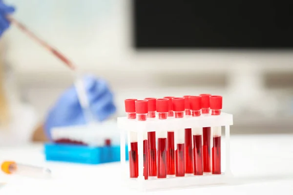 Test tubes with blood — Stock Photo, Image