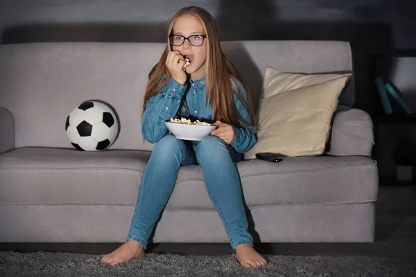 Teenager watching football match — Stock Photo, Image