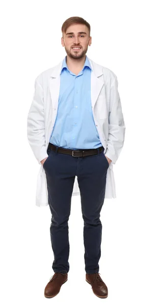 Médico bonito em branco — Fotografia de Stock
