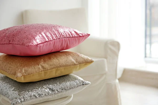Three shiny pillows — Stock Photo, Image