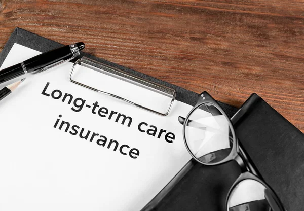 LONG TERM CARE INSURANCE information closeup. Medical concept — Stock Photo, Image