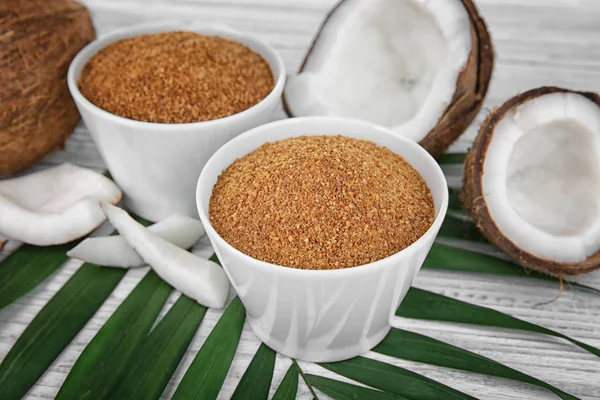 Tigelas de açúcar de coco — Fotografia de Stock