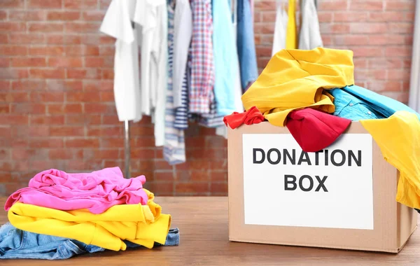 Donation box with clothes