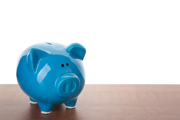 Blauwe keramische piggy bank — Stockfoto