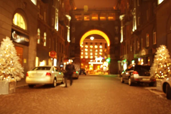 Street with Christmas decorations — Stock Photo, Image