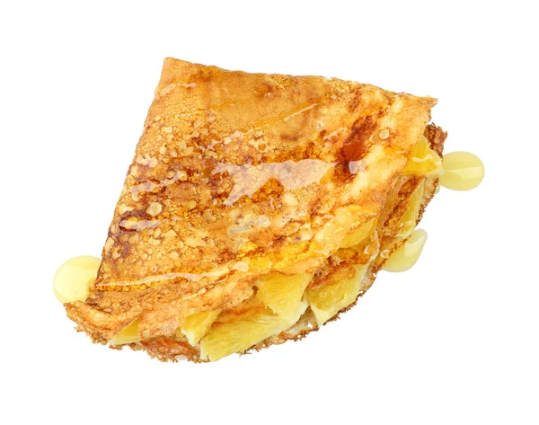 Läckra pannkaka med ananas skivor — Stockfoto