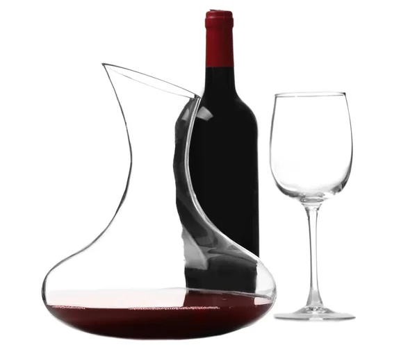 Glass carafe of red wine — Stock Photo, Image