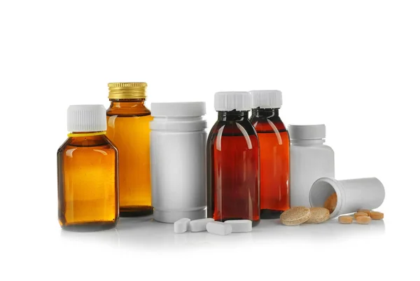 Bottles with medicine and pills — Stock Photo, Image