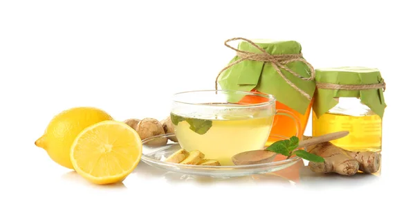 Té de miel de jengibre con limón — Foto de Stock