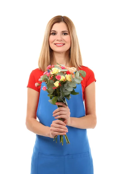 Beautiful female florist \ — 图库照片