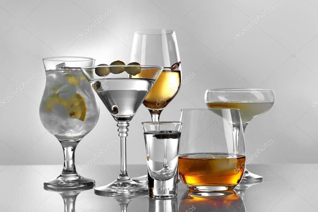 Glasses of wine and spirits — Stock Photo © belchonock 146098591