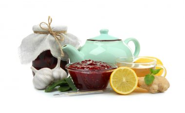 Natural ingredients for cough remedy clipart