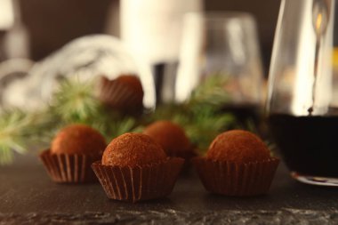 lezzetli çikolata truffles