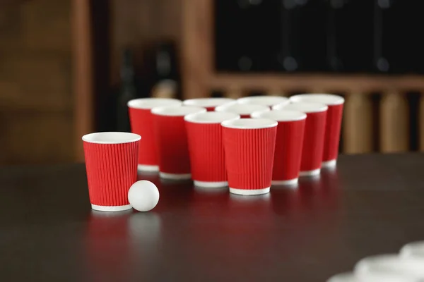 Tazas para el juego Beer Pong — Foto de Stock