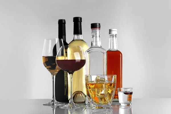 Glasses of wine and spirits — Stock Photo, Image