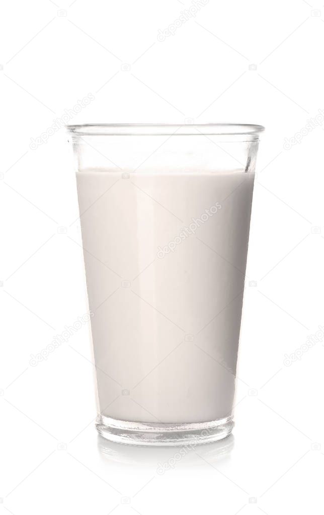 Glass of tasty milk 