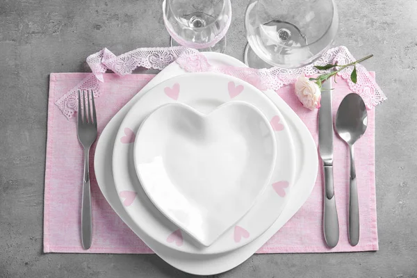 Configuração de mesa romântica bonita — Fotografia de Stock