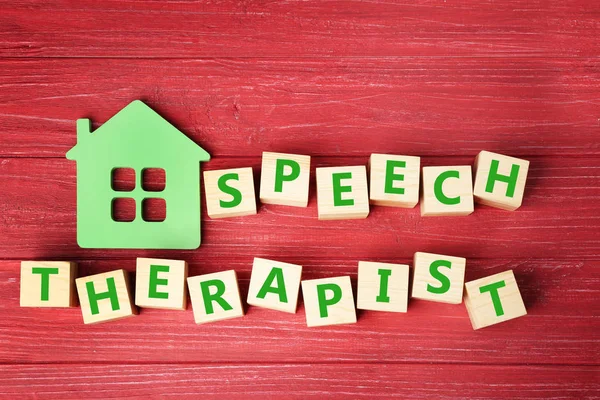 Cubes with text SPEECH THERAPIST — Stock Photo, Image