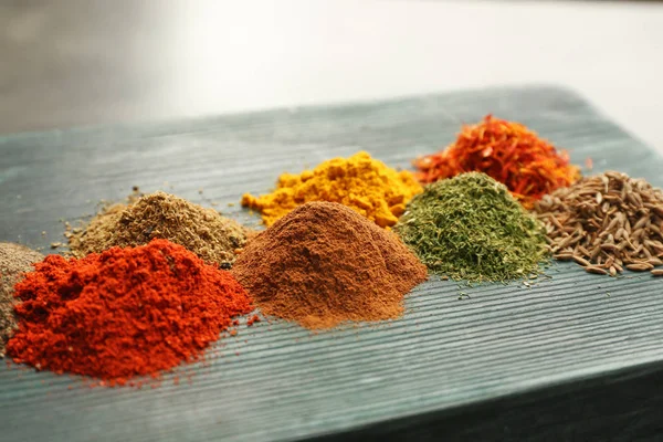 Board with mix of different spices — Stock Photo, Image
