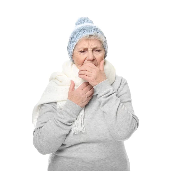 Anciana en traje cálido — Foto de Stock