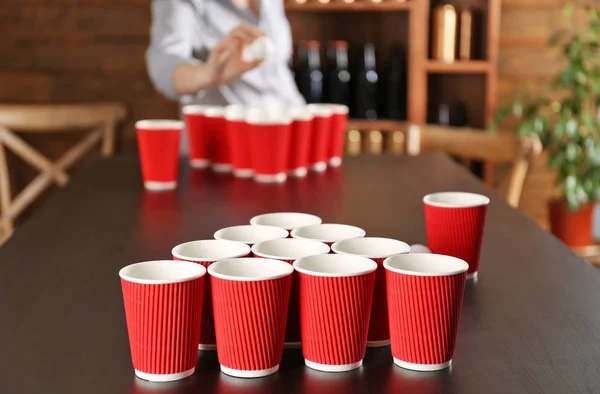Juego de cerveza Pong — Foto de Stock