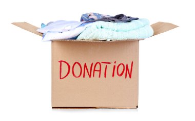 Bağış kutusu giysileri ile