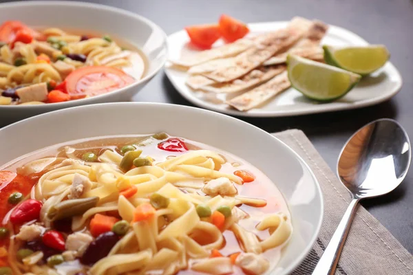 Chicken tortilla soup — Stock Photo, Image