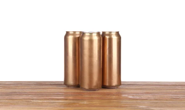 golden cans of beer