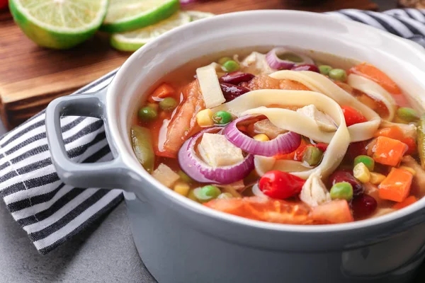 Chicken tortilla soup — Stock Photo, Image