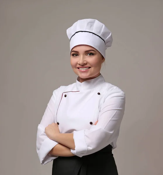 Mujer joven chef — Foto de Stock