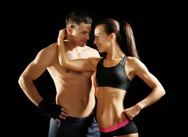 Sporty young couple training together — Stock Photo, Image