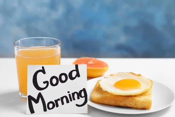 Note with phrase GOOD MORNING — Stock Photo, Image