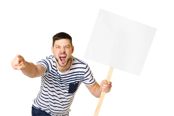 Homem de protesto segurando cartaz — Fotografia de Stock