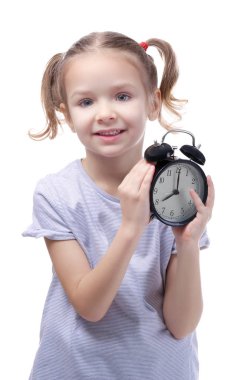 küçük kız ile çalar saat 