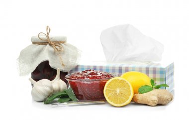 Natural ingredients for cough remedy clipart