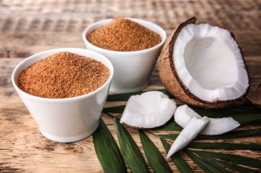 Bowls of coconut sugar  clipart