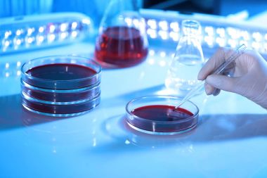 Bilim adamı el holding pipet 