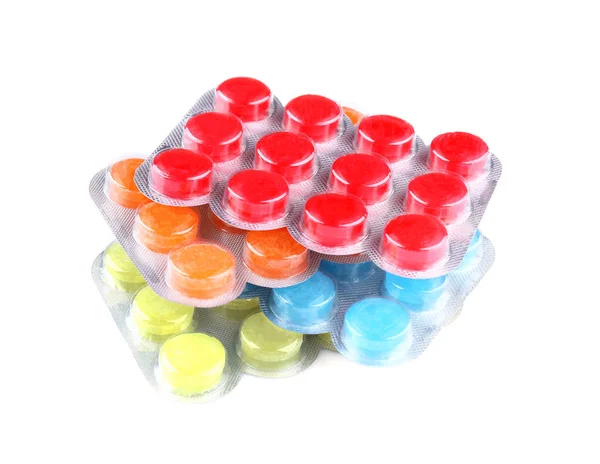 Gotas para a tosse em embalagens blister — Fotografia de Stock