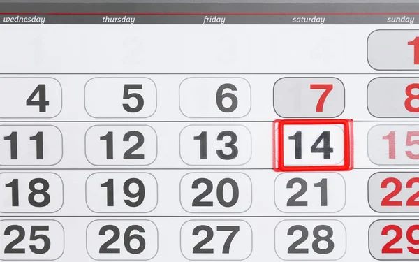 Страница календаря с датой — стоковое фото