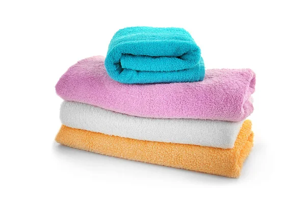 Haufen bunter Handtücher — Stockfoto