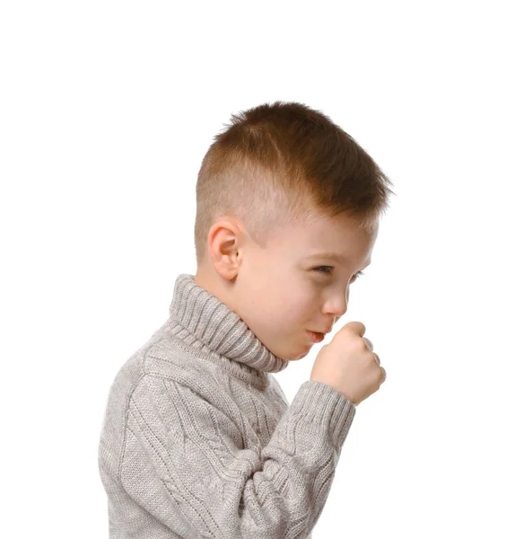 Lindo niño tosiendo — Foto de Stock