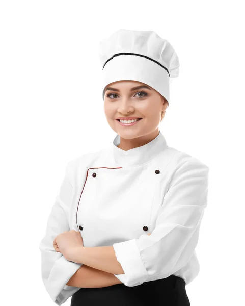 Jovem chef mulher — Fotografia de Stock