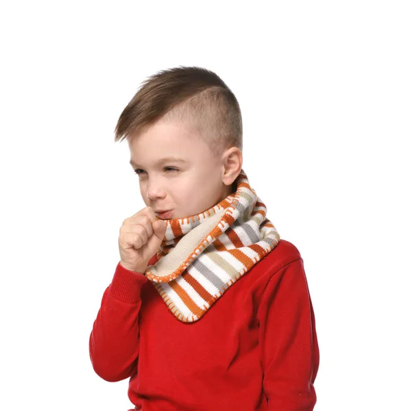 Cute little boy coughing — Stock Photo, Image