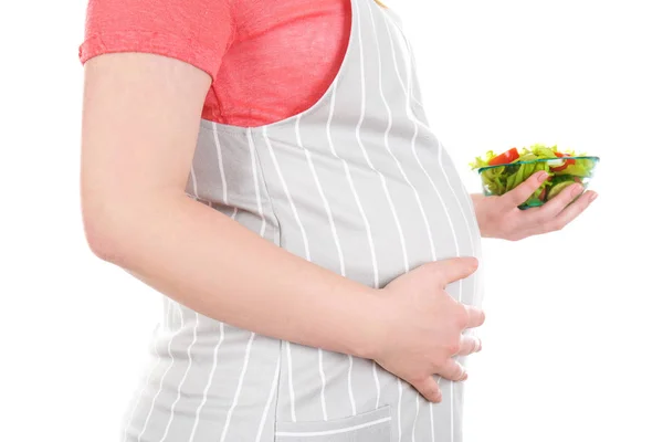 Gravid kvinna med mat — Stockfoto