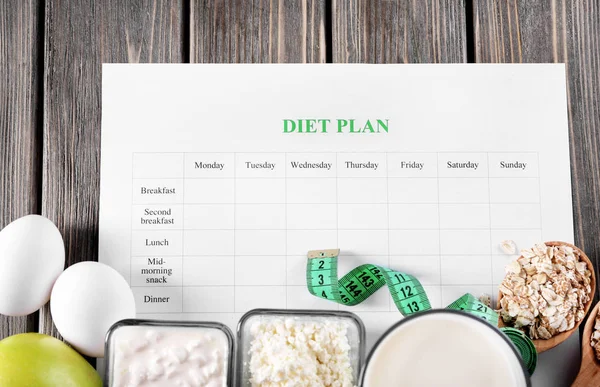 Different products with diet plan