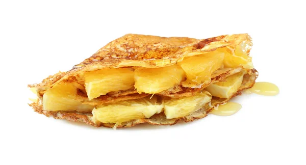 Läckra pannkaka med ananas skivor — Stockfoto