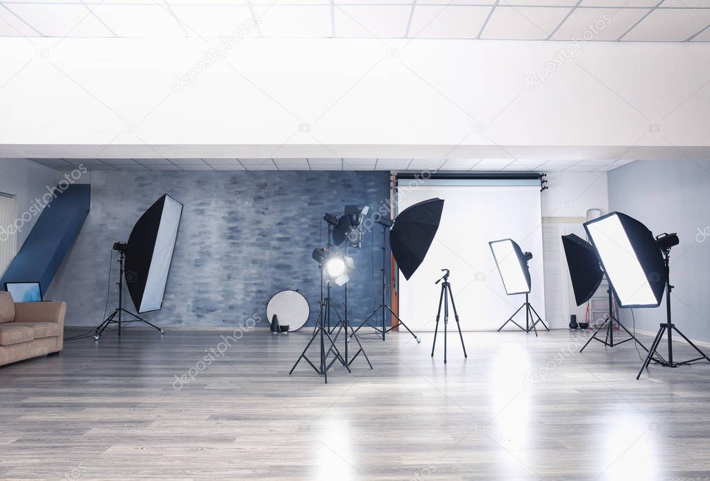  photo studio with lighting equipment
