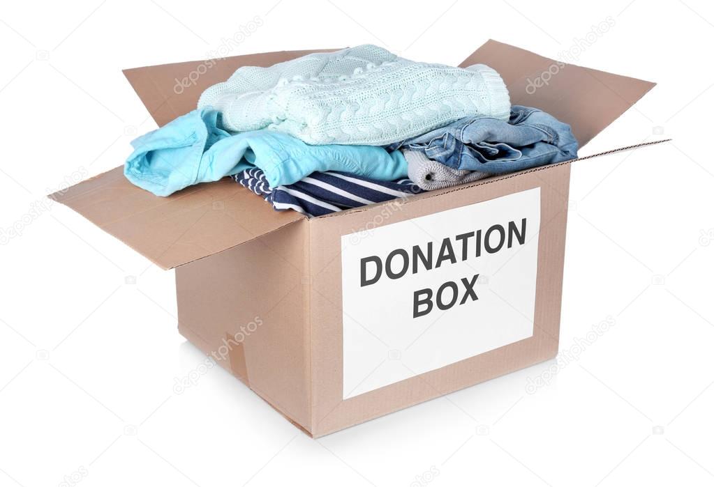 Donation box with clothes 