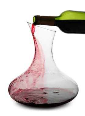 Pouring wine in carafe clipart