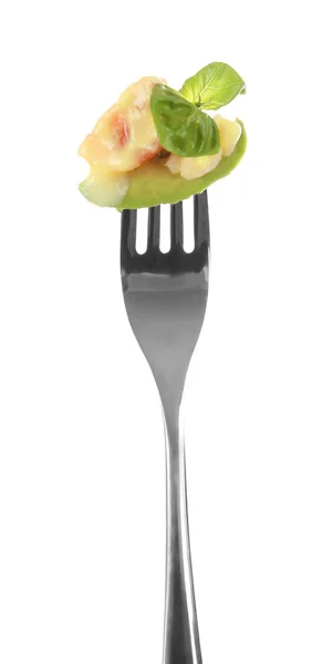 Fork with pinned snack — Stock Photo, Image
